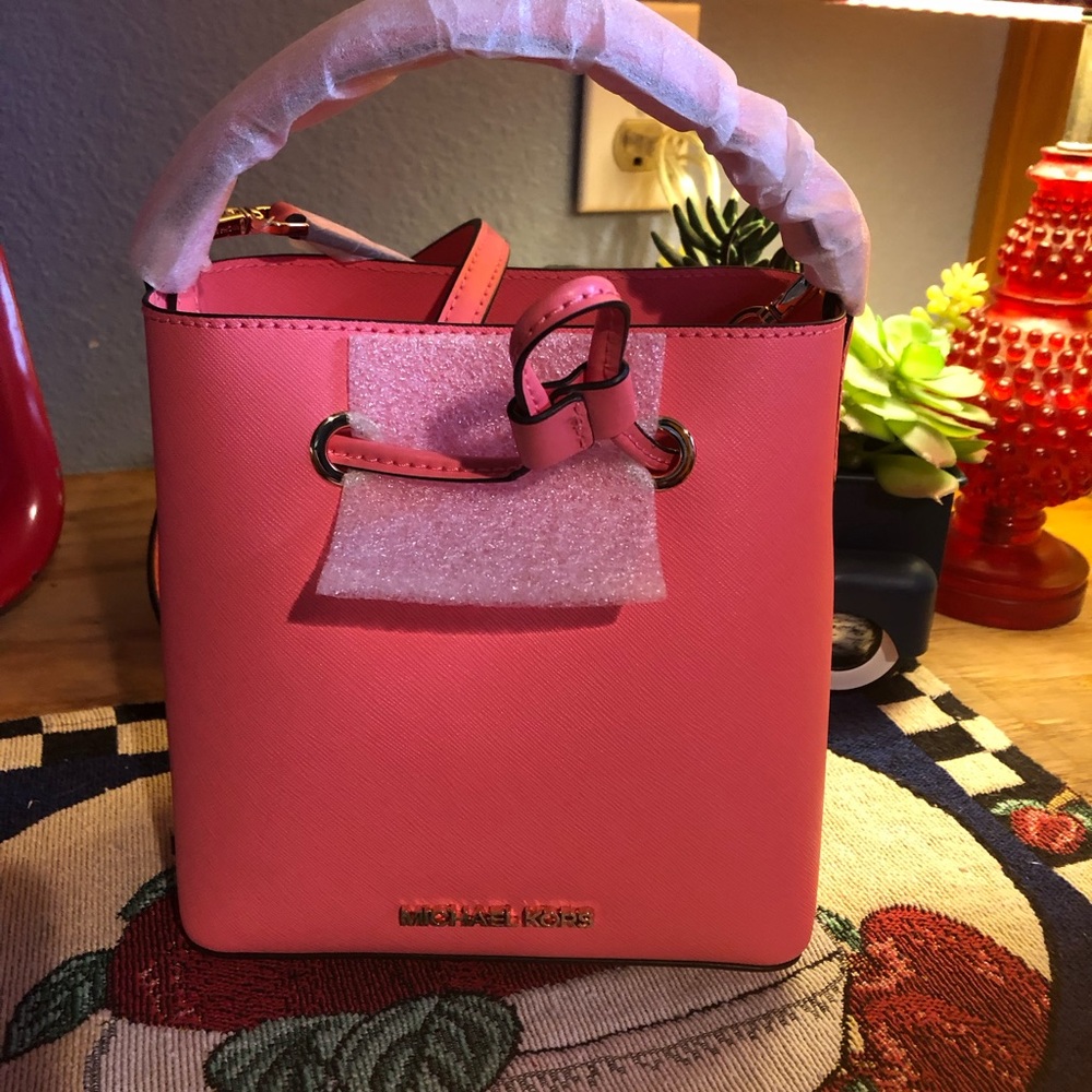 Michael Kors Small Leather Bucket Crossbody